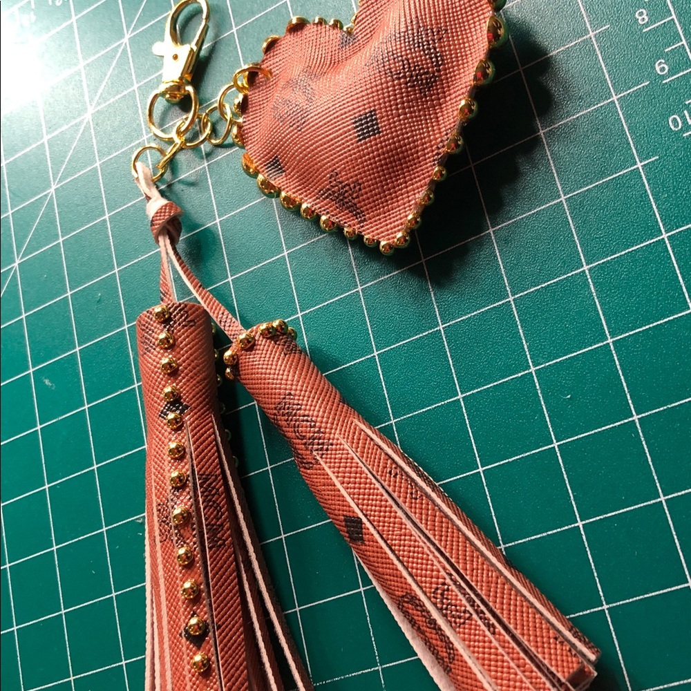 Cognac colored Keychain/ Handbag Decor
